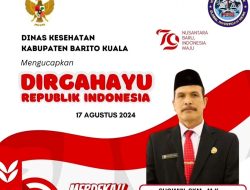 Dinas Kesehatan Kabupaten Barito Kuala Mengucapkan Dirgahayu Republik Indonesia Ke-79 “NUSANTARA BARU INDONESIA MAJU”