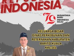 Keluarga Besar Dinas Perkebunan dan Peternakan Kabupaten Barito Kuala Propinsi Kalimantan Selatan Mengucapkan Dirgahayu Republik Indonesia Ke-79 “NUSANTARA BARU INDONESIA MAJU”