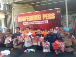 Polres Trenggalek Dua Bulan Terakhir, Ungkap 9 Kasus Narkoba dan Okerbaya