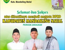 M. Yusuf Nasution, Kepala Desa Bintungan Bejangkar Baru Mengucapkan Selamat Atas Dilantiknya Anggota DPRD Kabupaten Mandailing Natal Periode Tahun 2024 – 2029