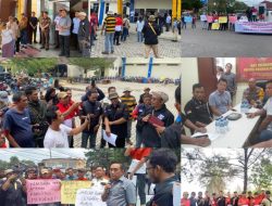 Kasipenkum Kejati Babel Temui Peserta Aksi Solidaritas Peduli Profesi Didepan Kantor Kejari Pangkalpinang.