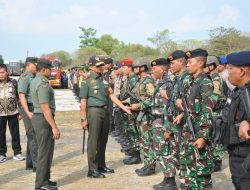 Komandan Korem 084/Bhaskara Jaya Memimpin Apel Gelar Pasukan Pengamanan VVIP