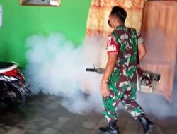 Babinsa Bersama Puskesmas Bantu Penyemprotan Fogging, Cegah DBD