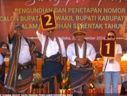 Sidang Pleno Terbuka Pengundian Dan Penetapan Nomor Urut Pasangan Calon Bupati Dan Wakil Bupati SBD