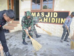 Sambut HUT TNI Ke-79, Kodim 0735/Surakarta Gelar Karya Bakti Pembersihan Tempat Ibadah