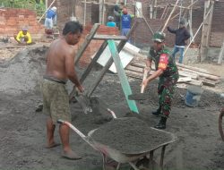 Babinsa Berkontribusi Dalam Pembangunan Rumah Warga, Wujudkan Kemanunggalan TNI dengan Rakyat