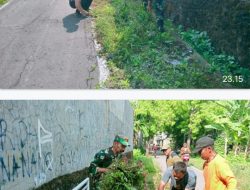 Peduli Lingkungan, Babinsa Pucangsawit Bersama Warga Gelar Kerja Bakti Bersihkan Jalan