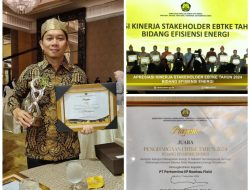 Pertamina EP Rantau Field Raih Penghargaan Dirjen EBTKE