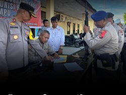 Wakapolres Dompu Pimpin Gelar Apel Pemeriksaan Senpi.