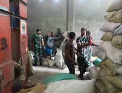 Babinsa Tinjau Ketersediaan Stok Beras di Gudang Milik Suparmi