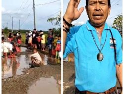 “Heboh…!!! Masyarakat Adakan Lomba Menagkap Ikan Dijalan Penuh Kubangan Air Desa Rejobinangun Kecamatan Raman Utara