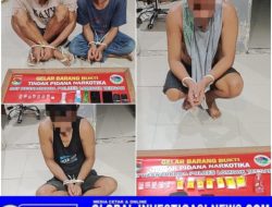 Polres Loteng Amankan Empat Orang Terduga Pelaku Penyalahgunaan Narkoba di Bilelando.