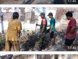 Babinsa Bersama Warga Karya Bakti Pembersihan Lingkungan, Perkuat Kebersamaan