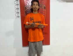 Tim Unit Reskrim Polsek Pantai Cermin Tangkap Diduga Pencuri Pintu Besi Berinisial J