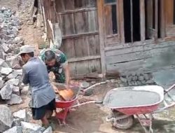 Babinsa Bantu Garap Pembangunan Talud Penahan Tanah