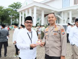 Kapolres Kediri Kota Sosialisasi Tagline Mudik Aman, Keluarga Nyaman dan Hotline Mudik Polri 110