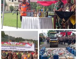 Polres Semarang Dan Bersama Pemkab Semarang Menggelar Upacara Oprasi Ketupat Candi 1446H Dan Pemusnahan Ribuan Botol Miras Di Ungaran