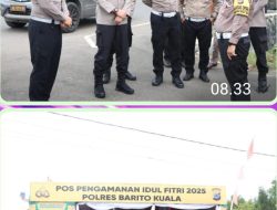 Direktur Lantas Polda Kalsel Cek Pos Pengamanan dan Pelayanan Operasi Ketupat Intan 2025 di Polres Batola