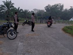 Pantau Kamtibmas Pasca Lebaran, Polsek Buay Bahuga Patroli Pam Rawan Pagi di Jalan Tanggul Irigasi