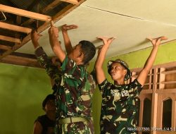 Penuh Semangat dan Kebersamaan Personel Kodim 1315/KG Berjibaku Rehab Panti Asuhan Darul Mutmain