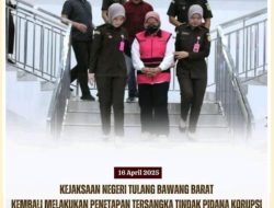 Kejaksaan Negeri Tulang Bawang Barat Menetapkan Tersangka Serta Penahanan Dugaan Tindak Pidana Korupsi Keuangan Dinas Pengendalian Penduduk dan Keluarga Berencana TA. 2021 s/d 2022