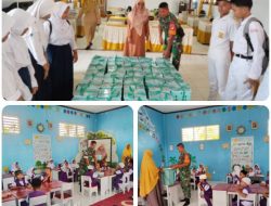 Babinsa Koramil 1314-01/Kwandang Bantu Distribusikan Makanan Bergizi di Berbagai Sekolah di Wilayah Binaannya