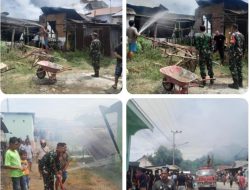Babinsa Koramil 1304-03/Kota Barat Sigap Bantu Masyarakat Padamkan Kebakaran Rumah Warga