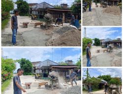 Perbaikan Jalan Masjid Serbelawan Dikerjakan Warga Secara Swadaya.