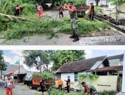 Demi Keselamatan Warga, Babinsa Manahan Terjun Ke Lapangan Bantu Pemangkasan Pohon