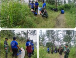 Babinsa Selo Dan Mahasiswa Salatiga Lakukan Penghijauan Daerah Kritis