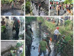 Peringati Harkitnas 2025, Dandim 0735/Surakarta Terjun Langsung Pimpin Pembersihan Sampah Dan Rumput Liar di Sungai Buntung