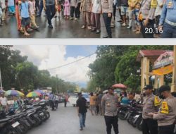 Di Saat Hujan Deras, Polsek Dompu Amankan Keberangkatan Jamaah Haji Kloter 12.