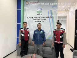 Antisipasi Cuaca Ekstrem, Unit Patroli Kota Presisi Polres Pelabuhan Tanjung Perak Koordinasi dengan BMKG