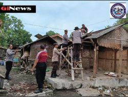 Polsek Jonggat Inisiasi Bedah Rumah Warga Tidak Layak Huni di Desa Sukarara