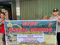 Kapolsek Kahut, Ipda Muklisin, SH Bersama Jajarannya Giat Melaksanakan Pencegahan Ilegal Mining.