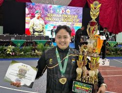 Personel Polres Lamongan, Bripda Sholeh Maulana, Raih Medali Emas di Pencak Silat Pangdivif 2 Cup 2025