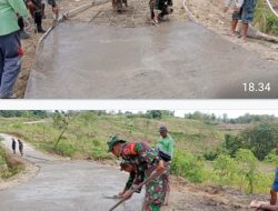 Babinsa Gotong Royong Cor Jalan, Wujud Sinergi TNI dan Rakyat