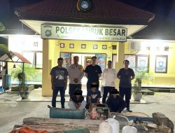 Polsek Lubuk Besar Amankan Tiga Penambang Timah Ilegal di Pantai Payak Duri