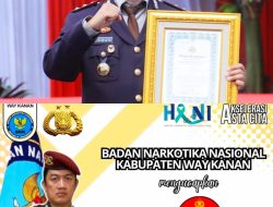 Kepala BNNK Way Kanan Terima Penghargaan dari Kapolda Lampung atas Keberhasilan Gagalkan Penyelundupan 53 Kg Ganja