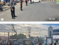 Jamin Arus Lalin Lancar, Unit Patmor dan Satlantas Polres Dompu Gelar Rawan Pagi di Bundaran RSUD Dompu.
