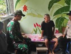 Babinsa Serengan Peduli, Jenguk Anggota Satlinmas Yang Sakit