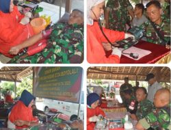 Peduli Kemanusiaan, Satgas TMMD Boyolali Gelar Donor Darah Bersama PMI