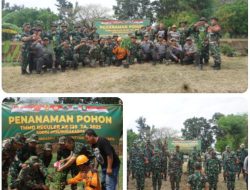 Sukseskan Program Unggulan Kasad, Satgas TMMD Reguler Ke-125 Kodim 0735/Surakarta Bersama Masyarakat Laksanakan Penanaman Pohon
