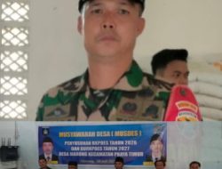 Babinsa Desa Marong Sertu Ahmad Suparlan Hadiri Musdes di Desa Binaan