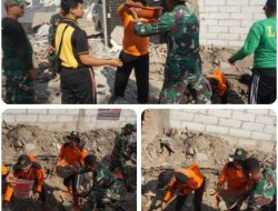 Kompak Dan Solid..!! TNI-POLRI Dan Warga Gotong Royong Selesaikan Perbaikan Saluran Air di Lokasi TMMD Reguler Ke-125 Kodim 0735/Surakarta