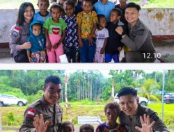 Satgas Ops. Damai Cartenz Berbagi Bingkisan Makanan Ke Warga Kampung Ansudu, Sarmi – Papua