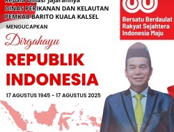 Kepala Dinas Perikanan Dan Kelautan Kabupaten Barito Kuala Beserta Jajarannya Mengucapkan Dirgahayu Republik Indonesia Ke-80