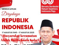 PEMERINTAH KABUPATEN BARITO KUALA KECAMATAN ALALAK MENGUCAPKAN SELAMAT DIRGAHAYU REPUBLIK INDONESIA KE-80