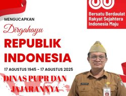 Dinas PUPR Kabupaten Barito Kuala Dan Jajarannya Mengucapkan Dirgahayu Republik Indonesia Ke-80