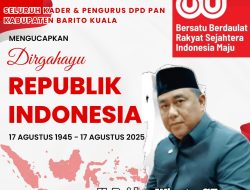 Seluruh Pengurus Dan Kader DPD PAN Kabupaten Barito Kuala Mengucapkan Dirgahayu Republik Indonesia Ke-80